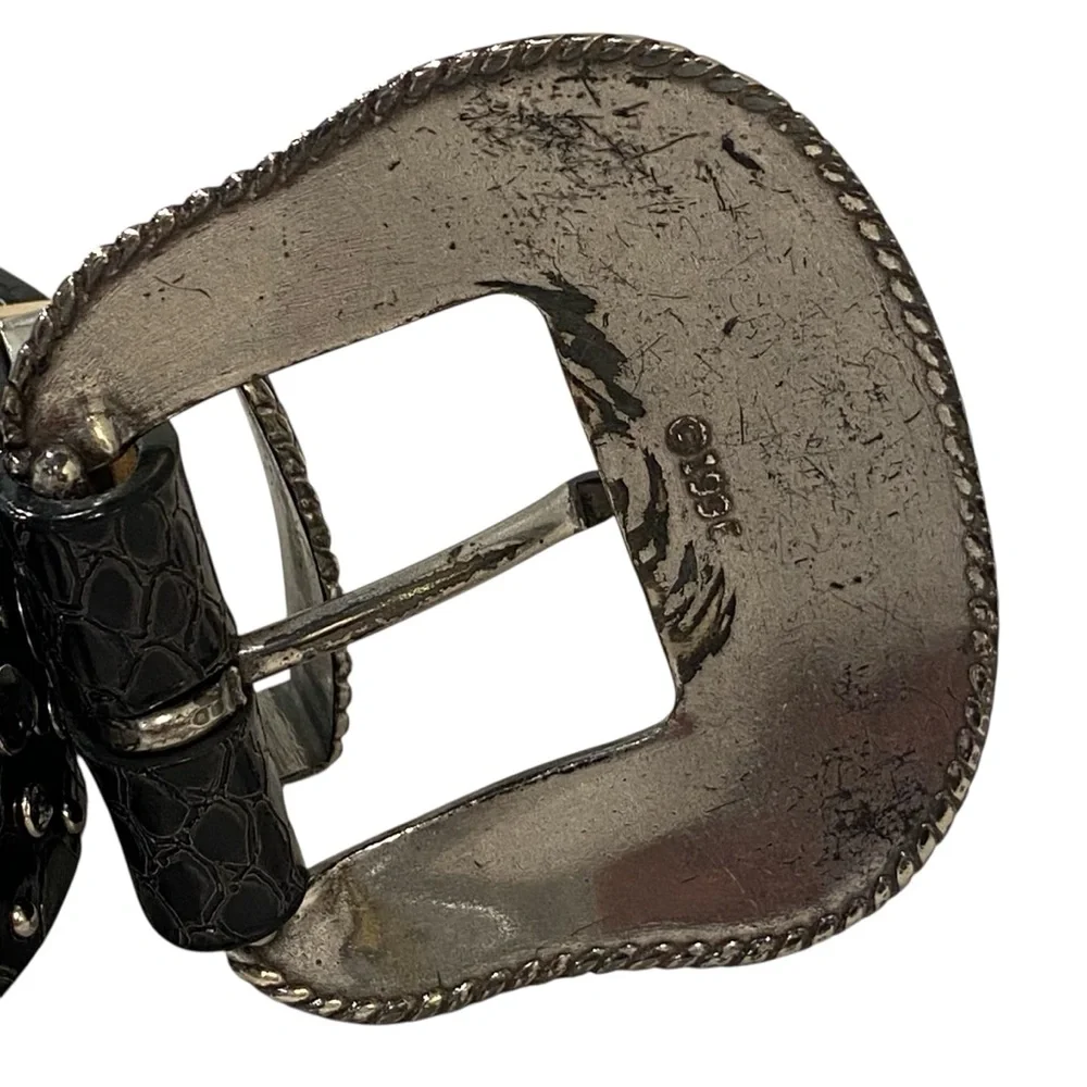 Ariat Black Leather & Rhinestone Silver Buckle Men’s Belt - NWOT - W36